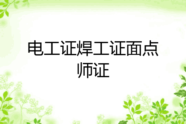 电工证焊工证面点师证