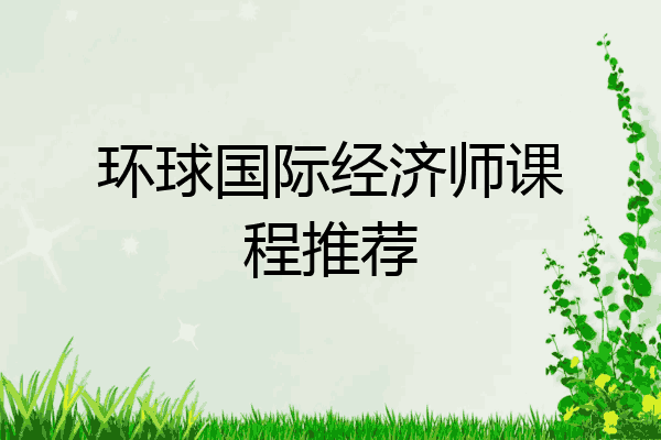 环球国际经济师课程推荐
