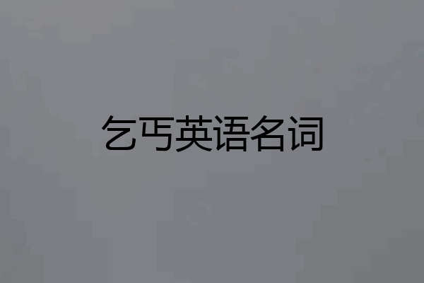 乞丐英语名词
