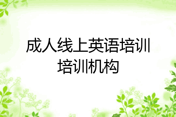 成人线上英语培训培训机构