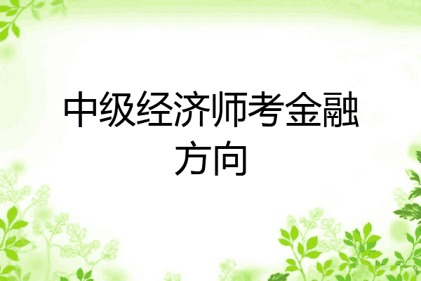 中级经济师考金融方向