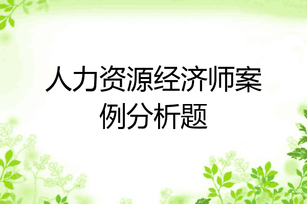 人力资源经济师案例分析题