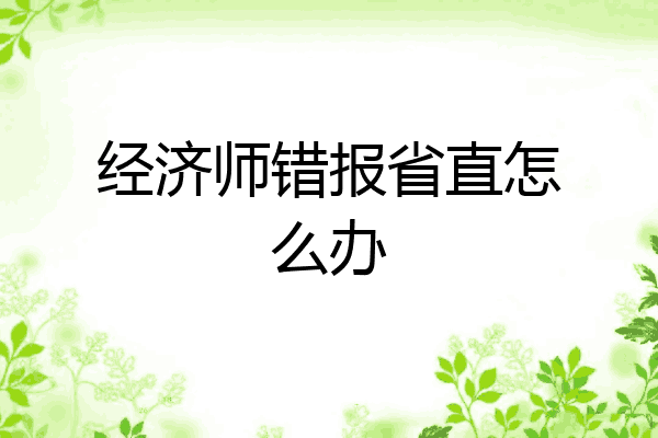经济师错报省直怎么办