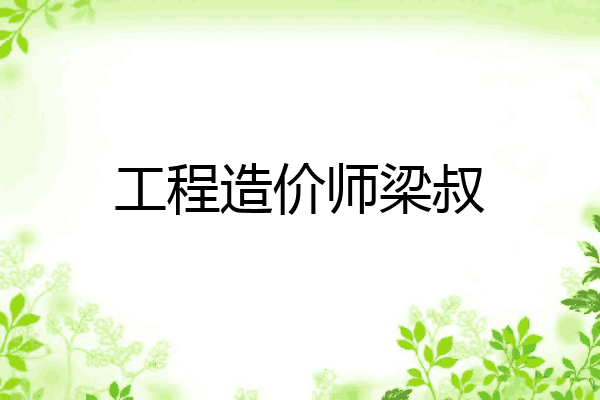 工程造价师梁叔