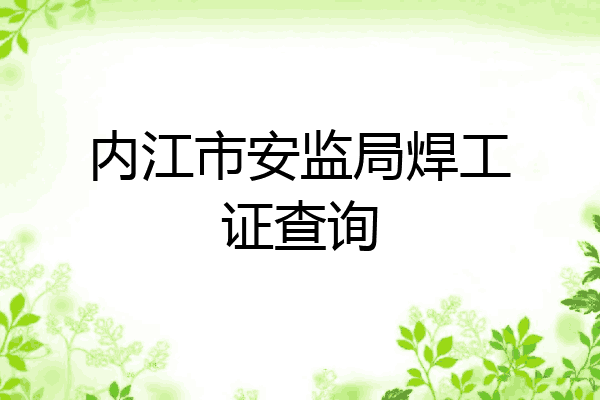 内江市安监局焊工证查询