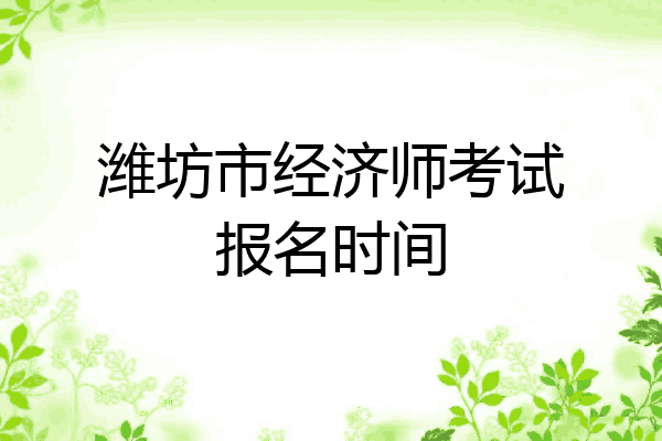 潍坊市经济师考试报名时间