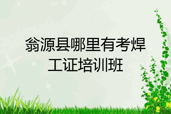翁源县哪里有考焊工证培训班