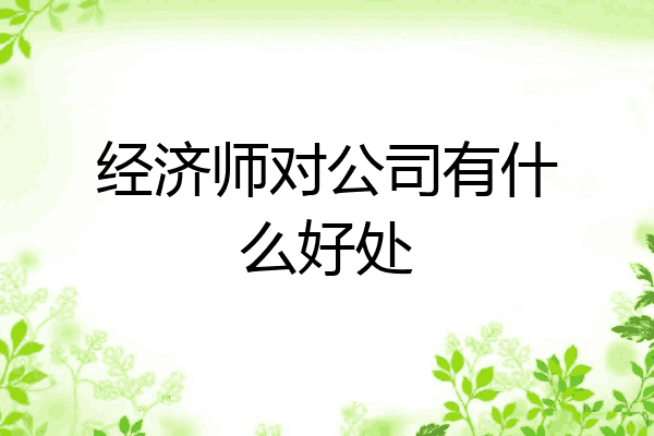 经济师对公司有什么好处