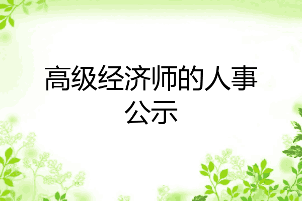 高级经济师的人事公示