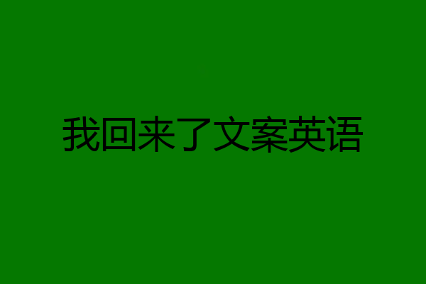 我回来了文案英语