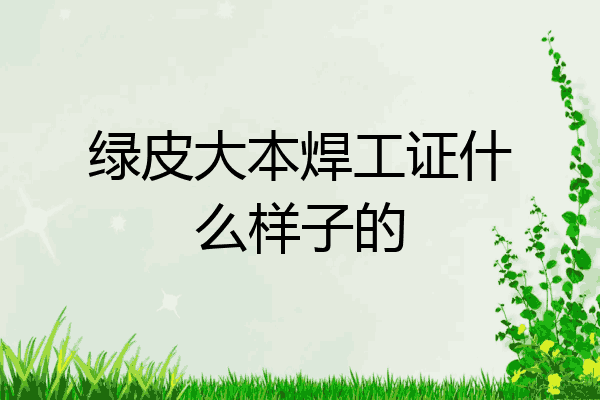 绿皮大本焊工证什么样子的