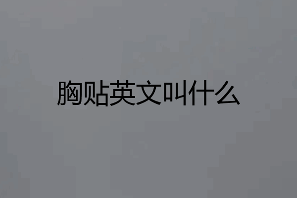胸贴英文叫什么