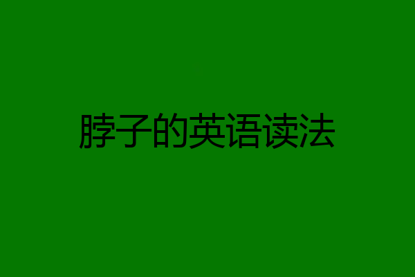 脖子的英语读法