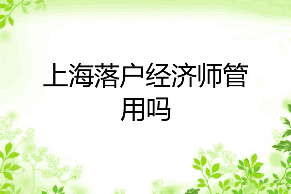 上海落户经济师管用吗