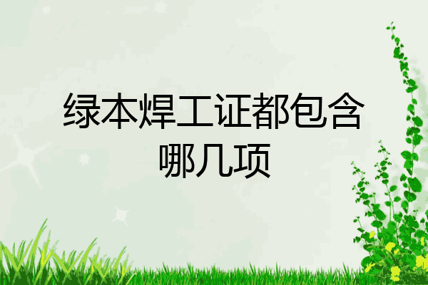 绿本焊工证都包含哪几项