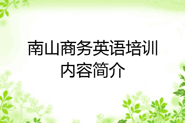 南山商务英语培训内容简介