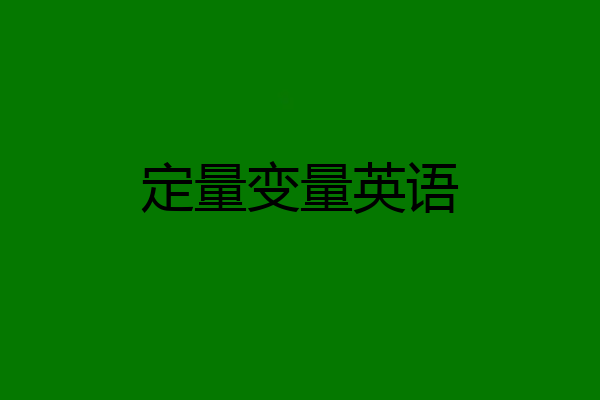 定量变量英语