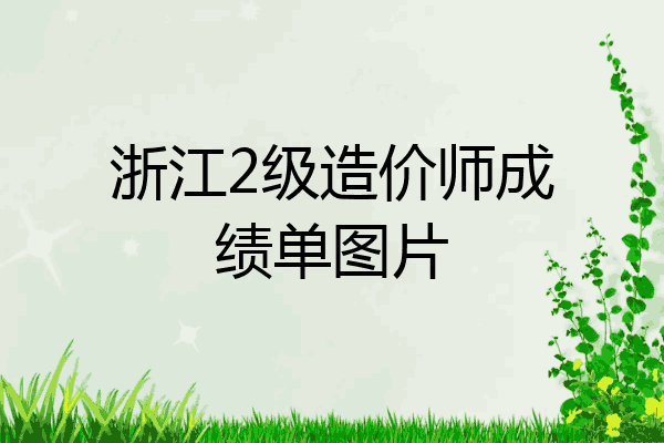 浙江2级造价师成绩单图片