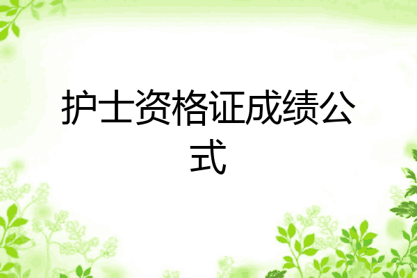 护士资格证成绩公式