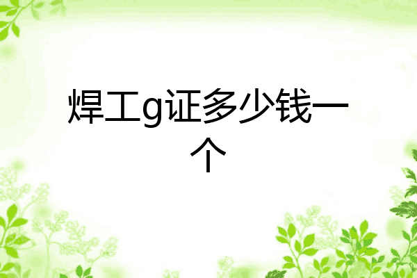 焊工g证多少钱一个
