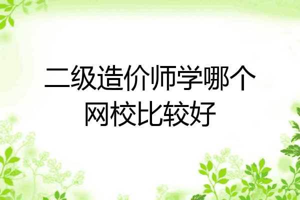 二级造价师学哪个网校比较好