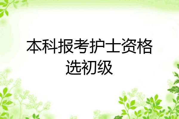 本科报考护士资格选初级