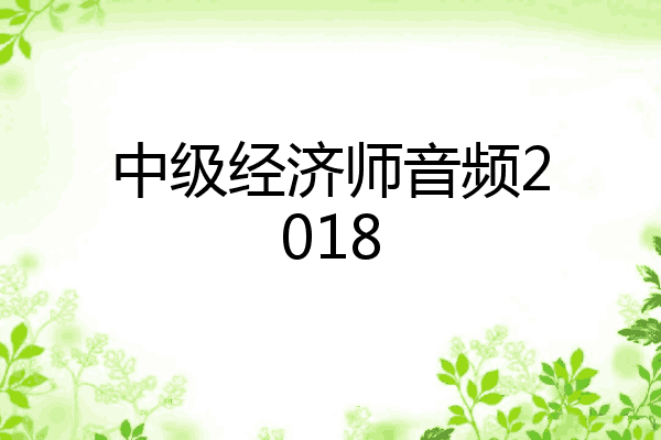 中级经济师音频2018