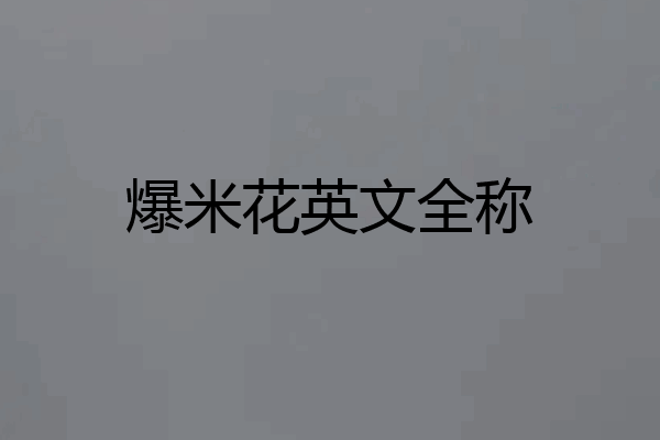 爆米花英文全称