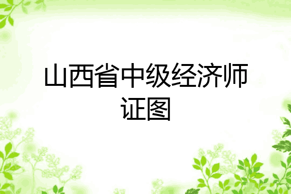 山西省中级经济师证图