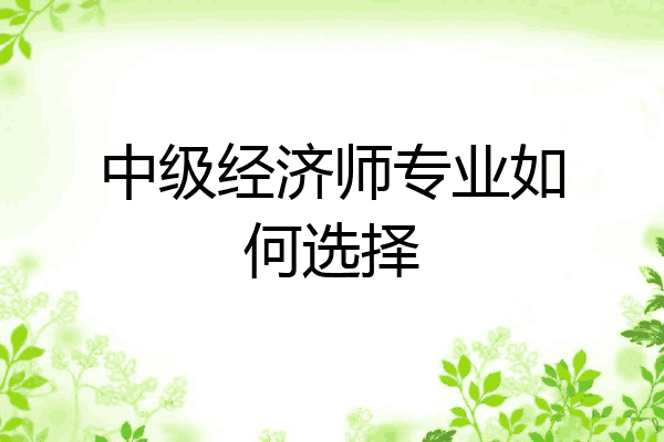 中级经济师专业如何选择