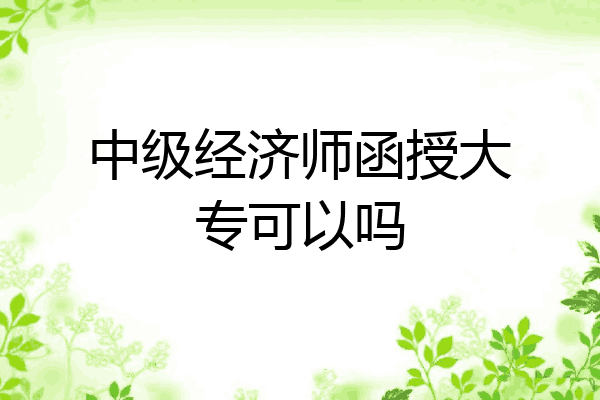 中级经济师函授大专可以吗