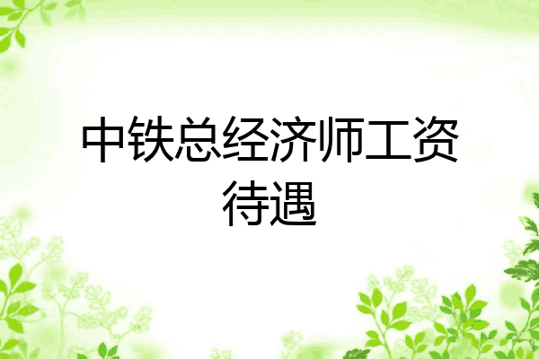中铁总经济师工资待遇