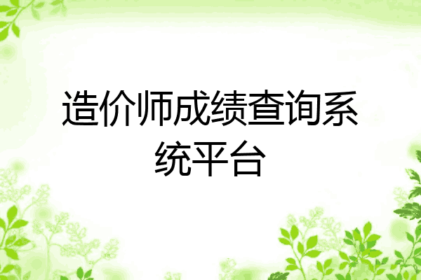 造价师成绩查询系统平台