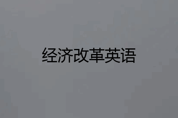 经济改革英语