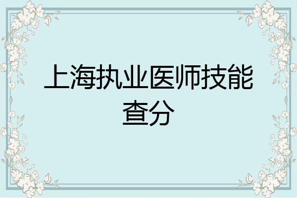 上海执业医师技能查分