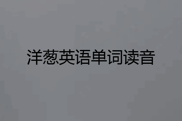 洋葱英语单词读音