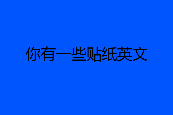 你有一些贴纸英文