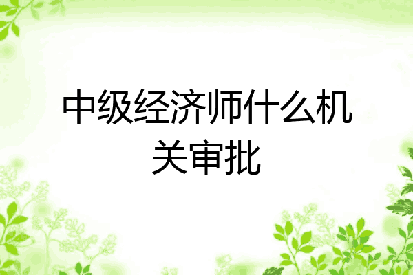 中级经济师什么机关审批