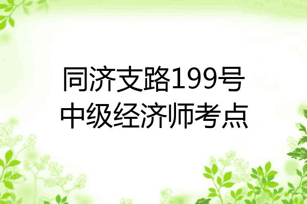同济支路199号中级经济师考点