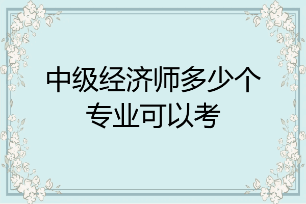 中级经济师多少个专业可以考