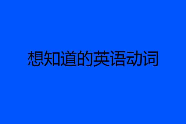 想知道的英语动词