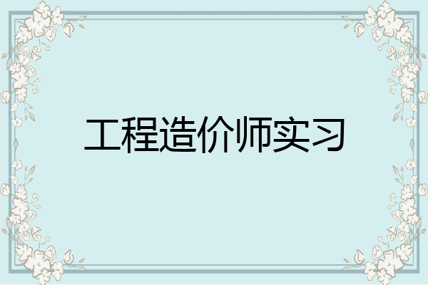 工程造价师实习