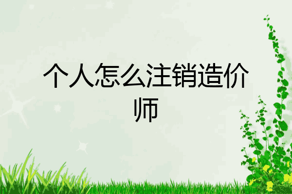 个人怎么注销造价师