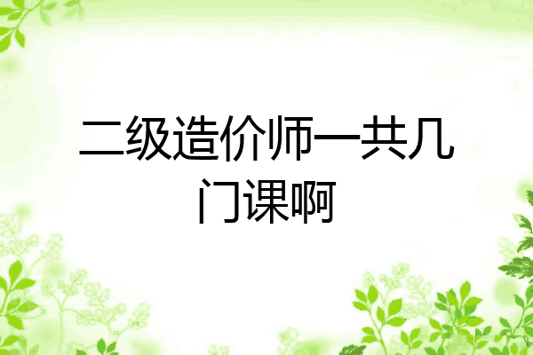 二级造价师一共几门课啊