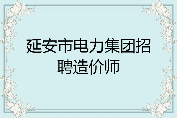 延安市电力集团招聘造价师