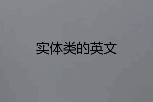 实体类的英文