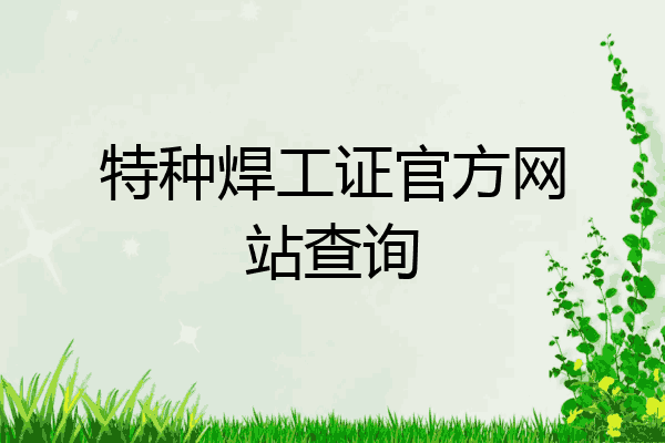 特种焊工证官方网站查询