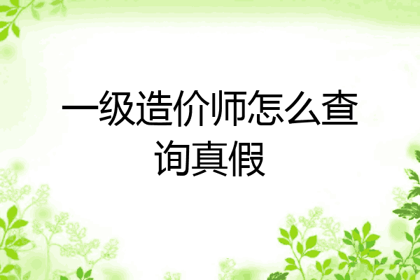 一级造价师怎么查询真假
