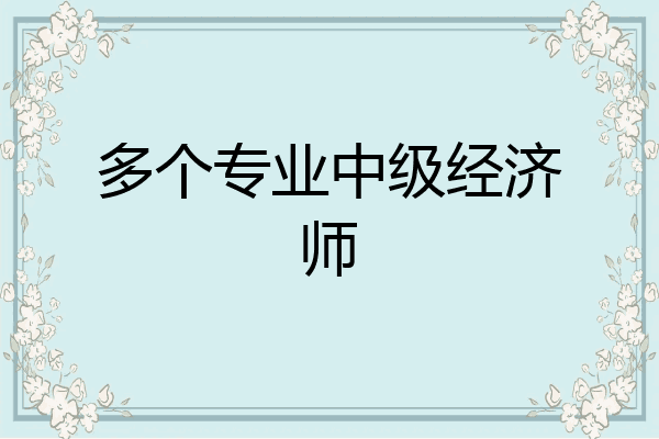 多个专业中级经济师