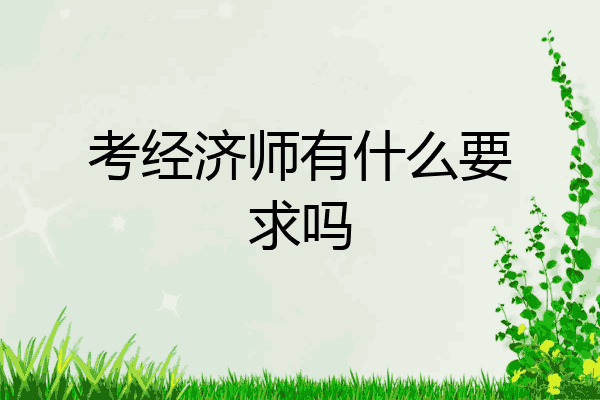 考经济师有什么要求吗